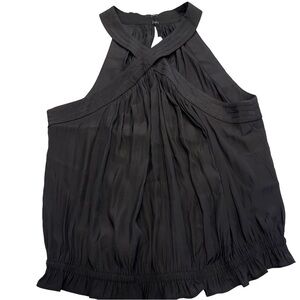 Ramy Brook Women’s Cecilia Black Halter Top  Sz Large EUC